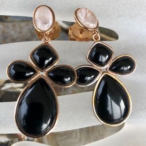 Dallas Prince 1.75" Onyx & Rose Quartz earrings